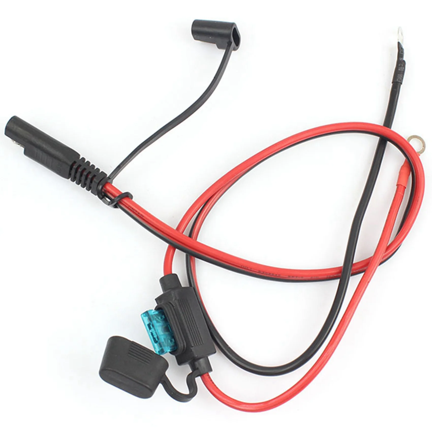 Clear Foxsur 4Pcs Motorcycle Battery Sae Charging Cable Sae Quick Disconnect Plug To 12V Ring Terminal Fuse