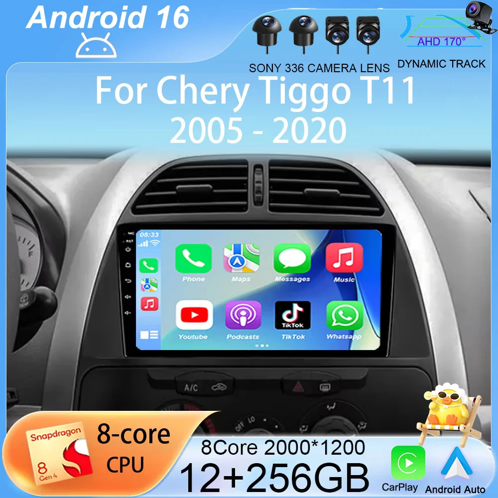 

Android 16 Wireless Carplay Auto Car Radio For Chery Tiggo T11 2005-2020 Multimedia Video Player Navigation GPS WIFI 4G Stereo