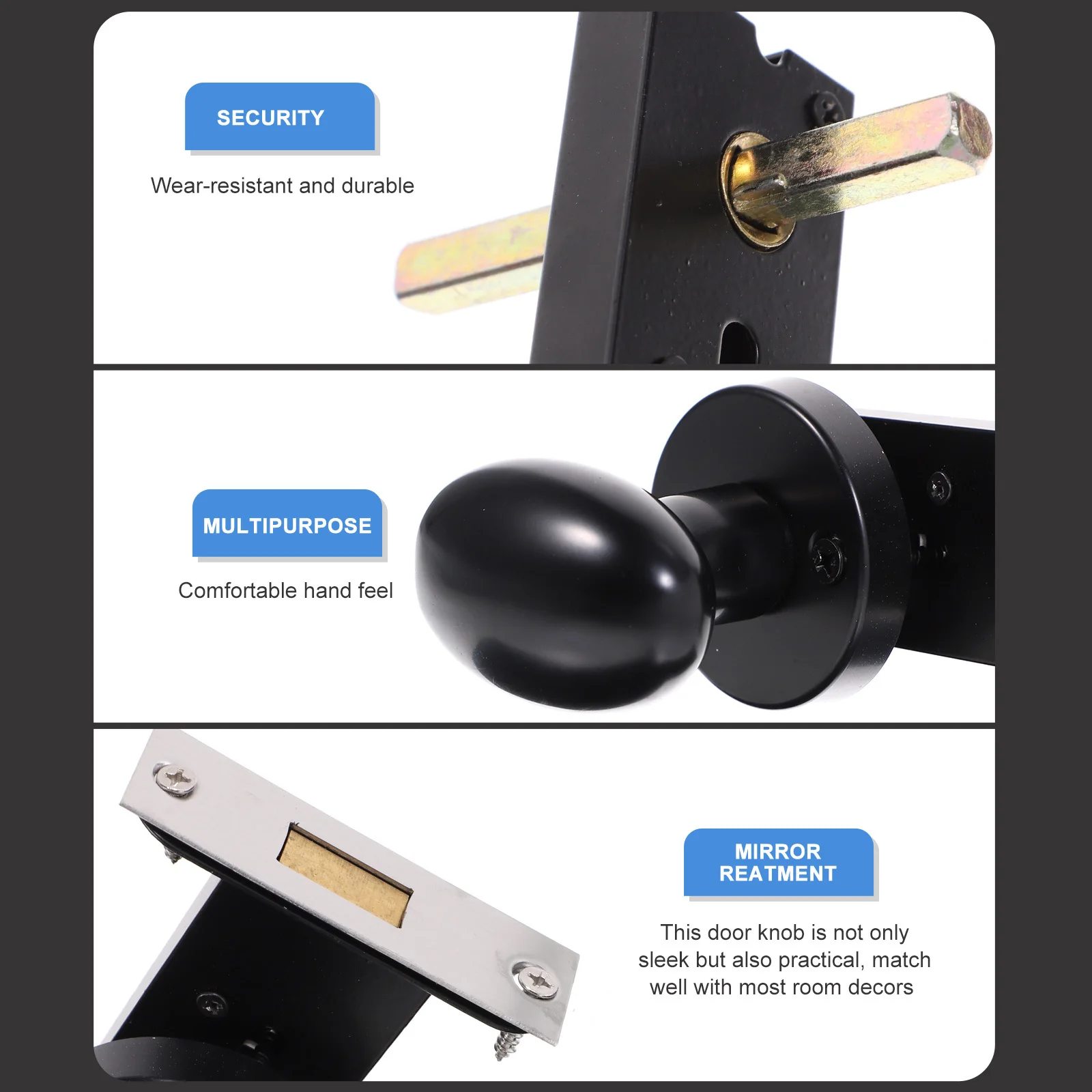 

1Set Single Sided Deadbolt Lock Stainless Steel Interior Door Locking Handle Quiet Smooth Operation Privacy Protection Door