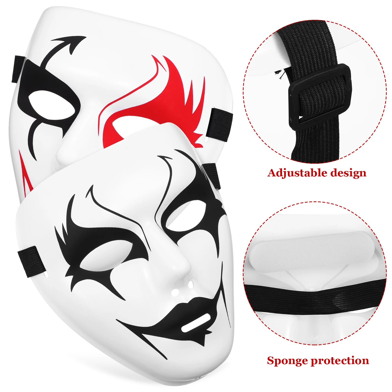 

3pcs Street Dance PVC Halloween Cosplay Masks Scary Party Decor Festive Accessories Horror Masks for Adults Halloween Prank