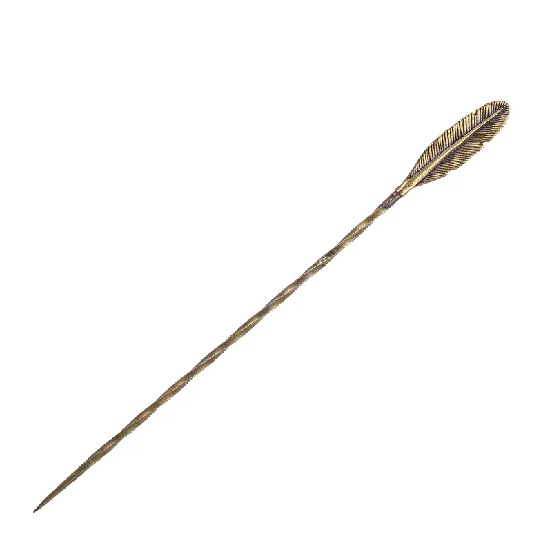 Vintage Brass Through Needle Creative Feather Cigar Dredger Ventilation Needle Spiral Portable Drilling Pine Drill Accessories