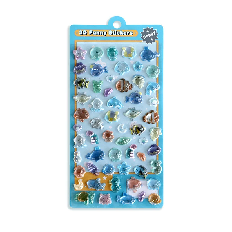 Cute 3D Floating Stickers Ocean Series Japanese Style DIY Fun Decals for Girls Boys DIY Craft Projects