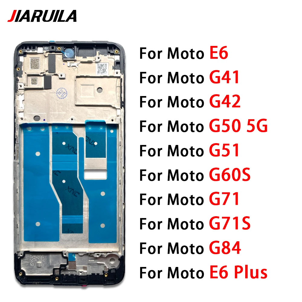 Carcaça quadro médio lcd moldura placa painel chassi para moto g41 g42 g50 5g g51 g60s g71 g71s quadro frontal habitação moldura reparação