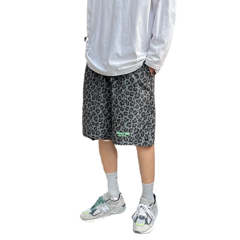 Leopard Print Shorts Men Fashion Hip Hop Shorts Summer Men Casual Shorts Loose Streetwear Sweatpants Punk Cool Hipster Youth