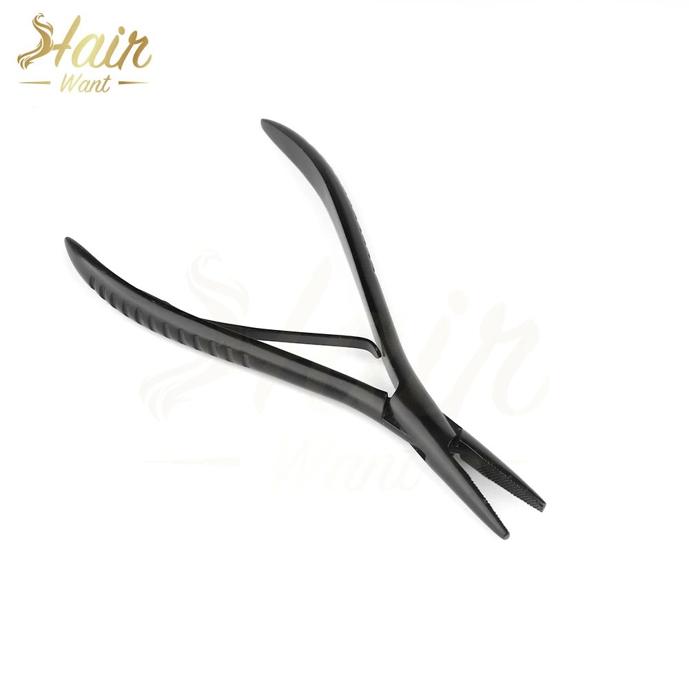 Hair Want Staninless Steel Flat Shape Hair Extension Pliers Keratin Bonding Removal Pliers for Microlinks Rings Extensions Tool