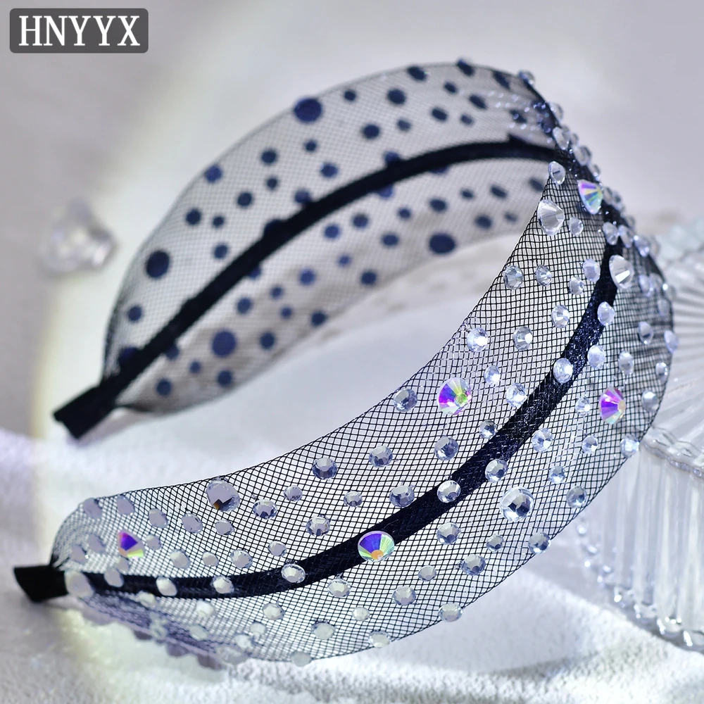 

HNYYX Rhinestone Headband Wide Brim Baroque Hair Hoop Vintage Hair Accessories for Women Festival Headwear Party Head Piece A66