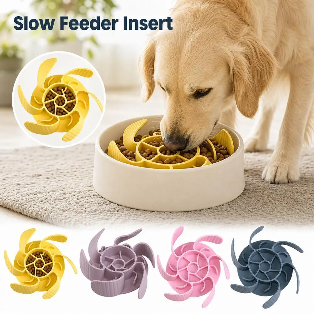 Food Grade Silicone Slow Feeder Insert For Dog Bowl Anti-Choking Slow Eating Mat With Suction Cups Pet Food Divider
