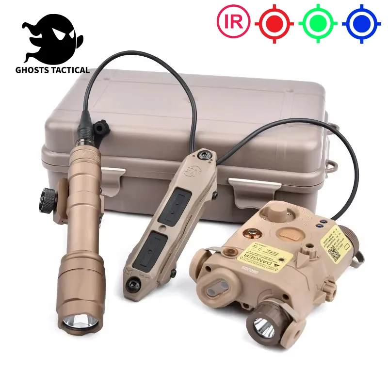 WADSN Airsoft PEQ 15 equipments Red Green Blue Powerful Laser Dot IR Indicator Surefir M600 M600C Flashlight Dual Control Switc