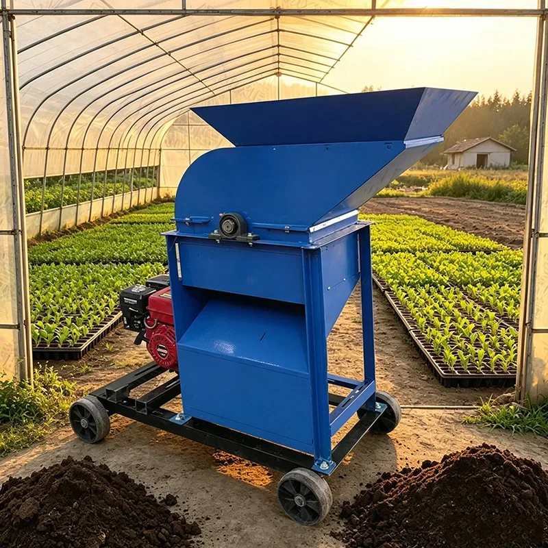 Portable Agricultural‑Shredder Gear Mobile Wheel‑Base Processor for Crop‑Straw‑Forage Organic Fertilizer Crushing Tasks