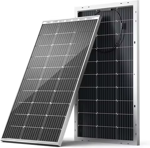 100W 12V Bifacial Solar Panel, 9BB Monocrystalline with 25% High Efficiency for Battery Charging in Boats, Caravans, Off Grid