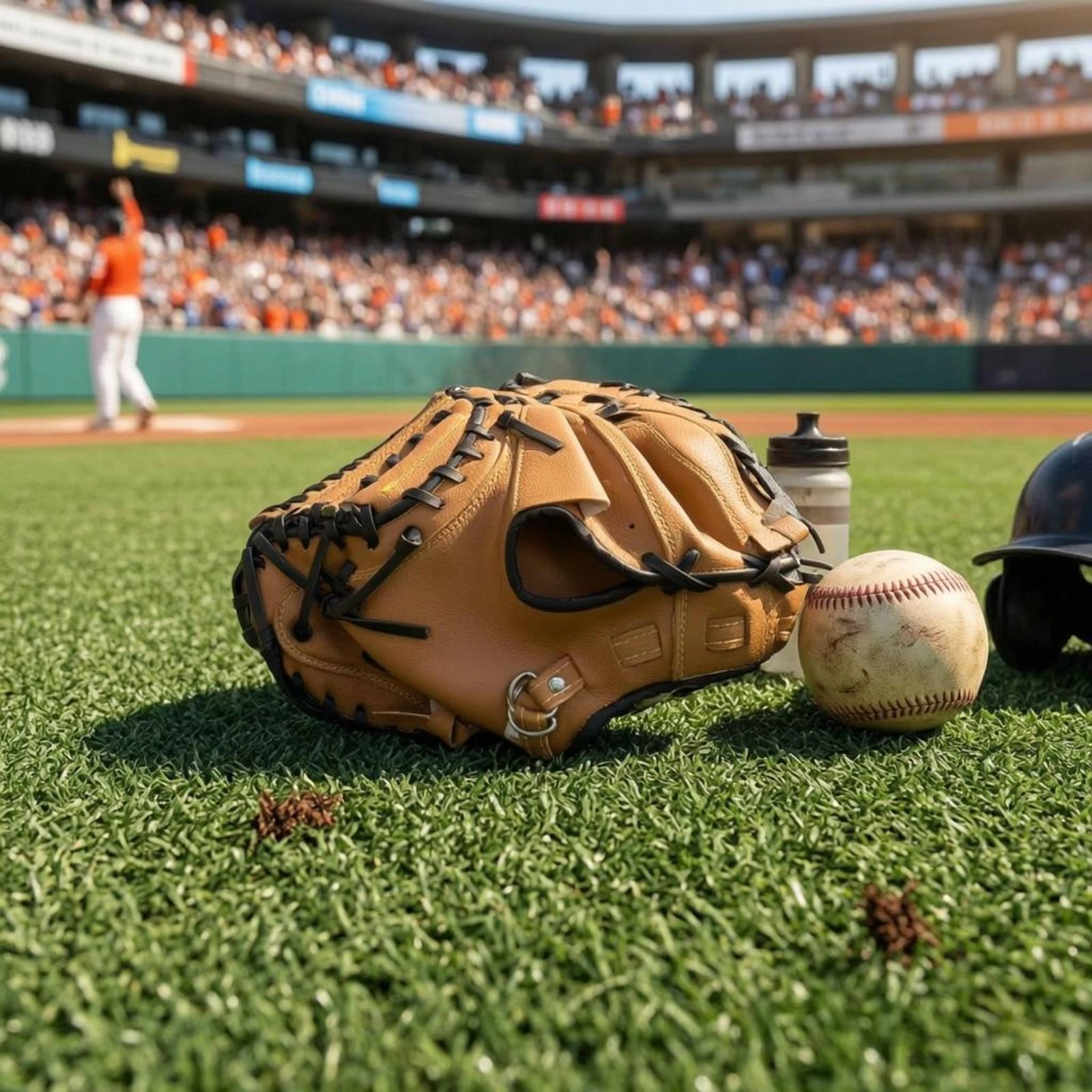 

PVC Catcher Glove Stitched Panels Baseball Catcher Glove Synthetic Leather Natural Brown Long-Lasting
