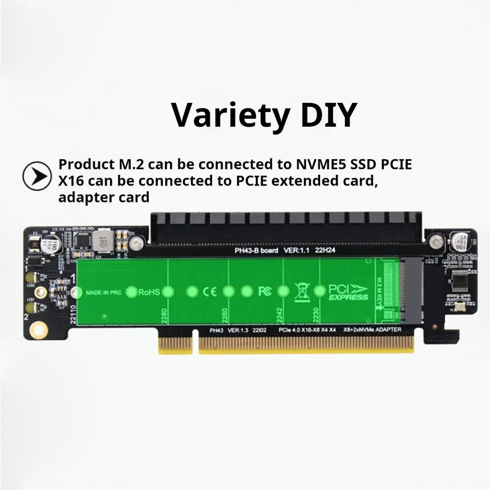 Pcie 4.0 Expansion Card Pcie 4.0 M.2 Nvme Ssd Adapter Card for X16 to X8 X4 Split Support 2280/2260/2242/2230 Ssd Pci Express