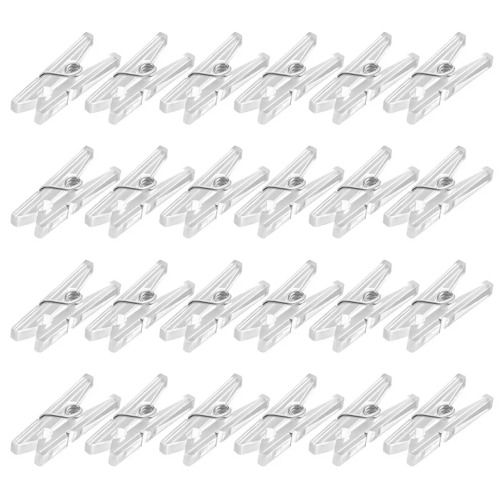 

100Pcs Mini Plastic Clips Clothespins Spring Clothing Hangers Photo Paper Clips for Home Office Crafts Decoration