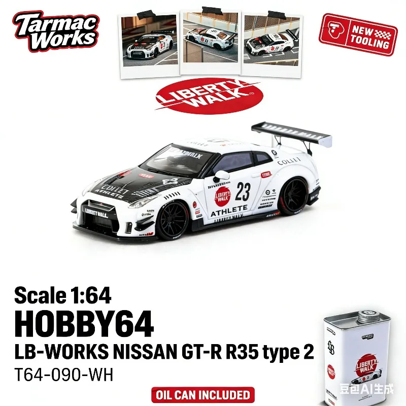 

Масштабная модель автомобиля TW 1:64 Nissan GT-R R35 LB-WORKS type 2, имитация статической модели из сплава, коллекционная игрушка для мальчиков, подарок на праздник.