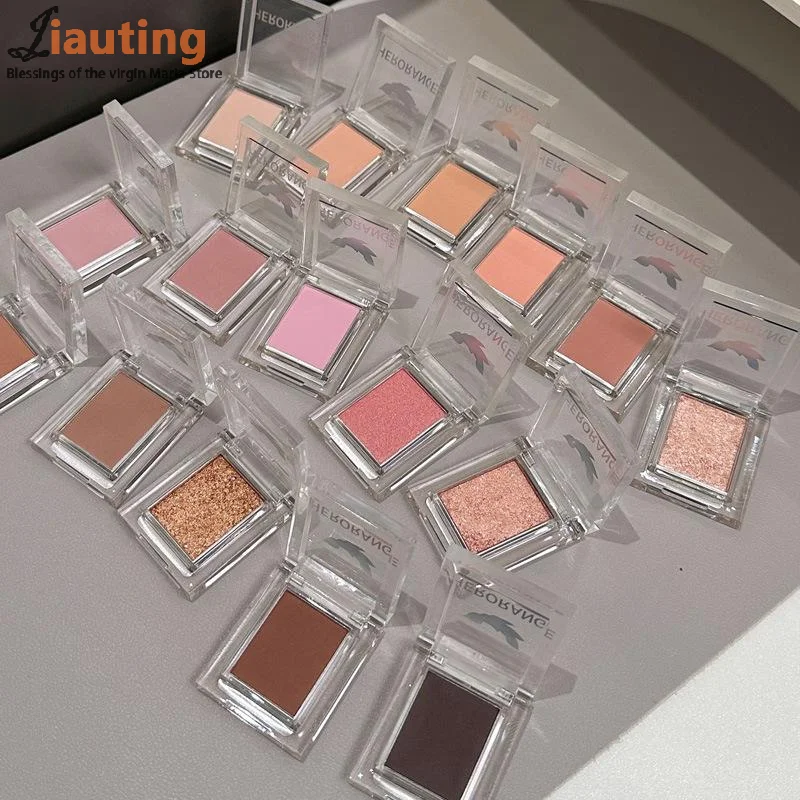 HERORANGE Matte Eyeshadow Peach Pink Blush Nude Brown Face Contour Waterproof Long Lasting Glitter Matte Eyeshadow Primer Makeup