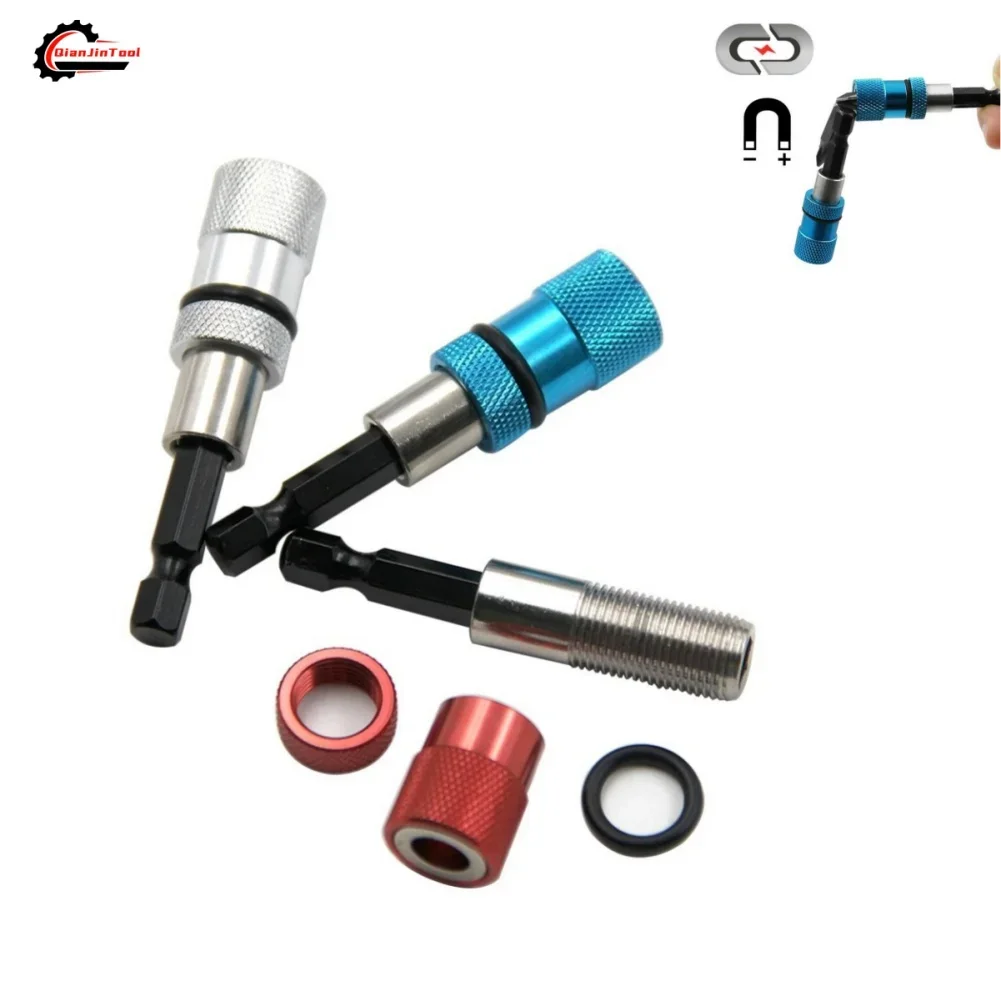 

1/4 Electric Screwdriver Bit Magnetic Connecting Rod Stainless Steel Screwdriver Depth Adjustable Durability Extension Rod Tool
