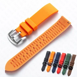 Silicone Sport Strap 18/19/20/21/22/24mm Stainless Steel Buckle Soft Waterproof Men Rubber Replace Band Belt for Smart Watch