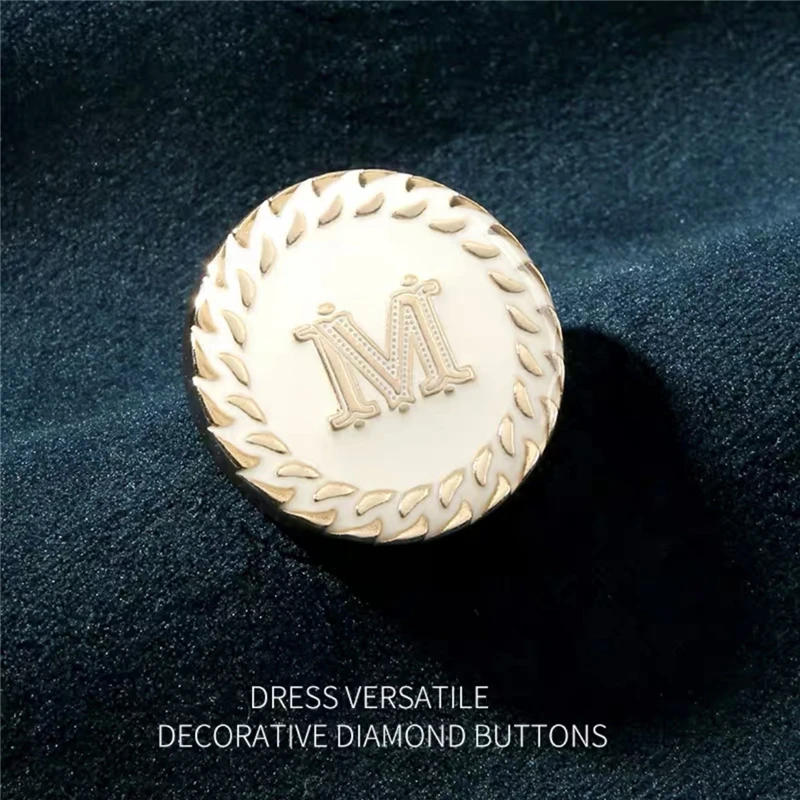 10pcs M Letter Fashion Designer Buttons for Clothing Sewing Accessories  Luxury Rhinestone Women\'s Clothing Decorative Buttons