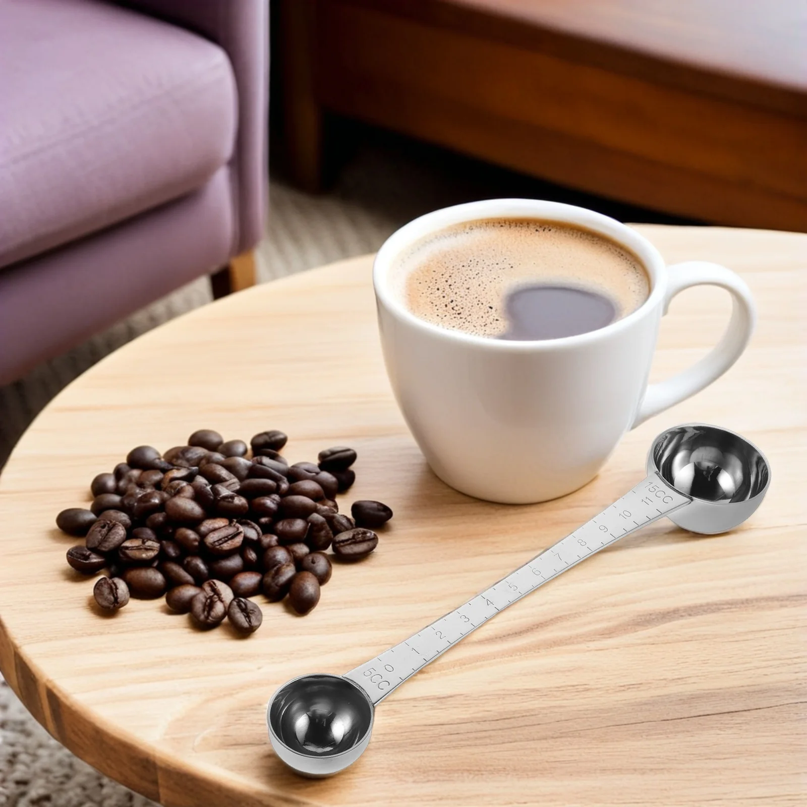 

2 pcs Stainless Steel Coffee Scoop Long Handle Measuring Spoon For Ground Coffee Beans Powder Milk Protein Tea Espresso Double