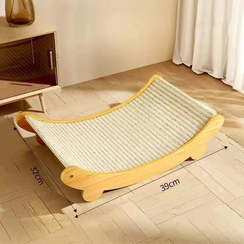 Houten Kattenkrabkussentjes Multifuction Katten Slaapbed Afneembaar Slijtvast Kattenkrasbord Kitten Slijpen Katten Speelgoed