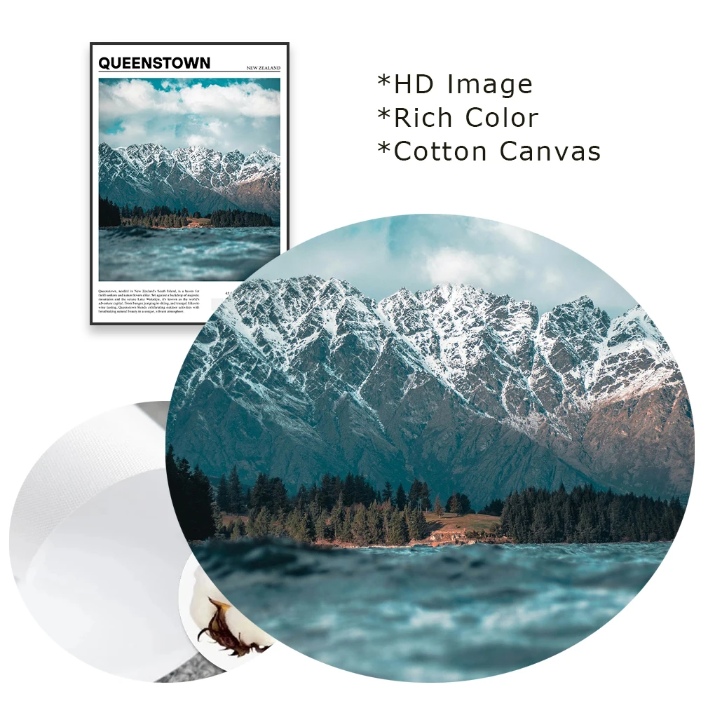 ملصق فن جداري نيوزيلندي ، طباعة السفر ، قماش السفر ، ديكور المنزل ، غرفة القراءة والمكتب