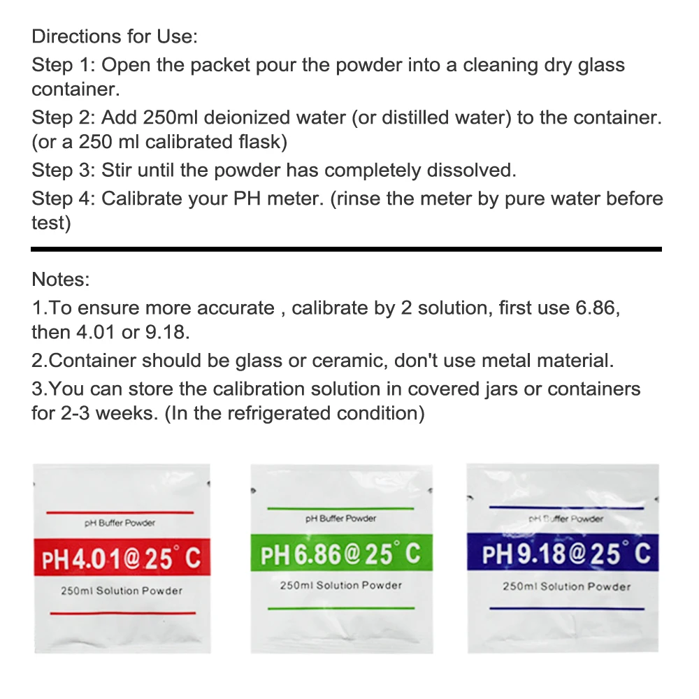 PH Meter Calibration Point 3 Type PH Buffer Powder Set Measure Calibration Solution Powder For PH Test Meter