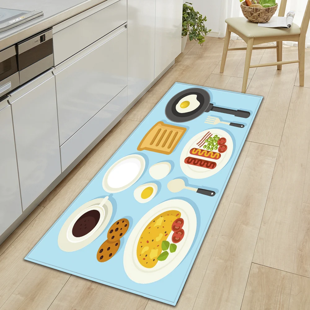 Kitchen Rug Home Hallway Entrance Doormat Living Room Children Bedroom Floor Decoration Carpet Bathroom Door Anti-Slip Foot Mat