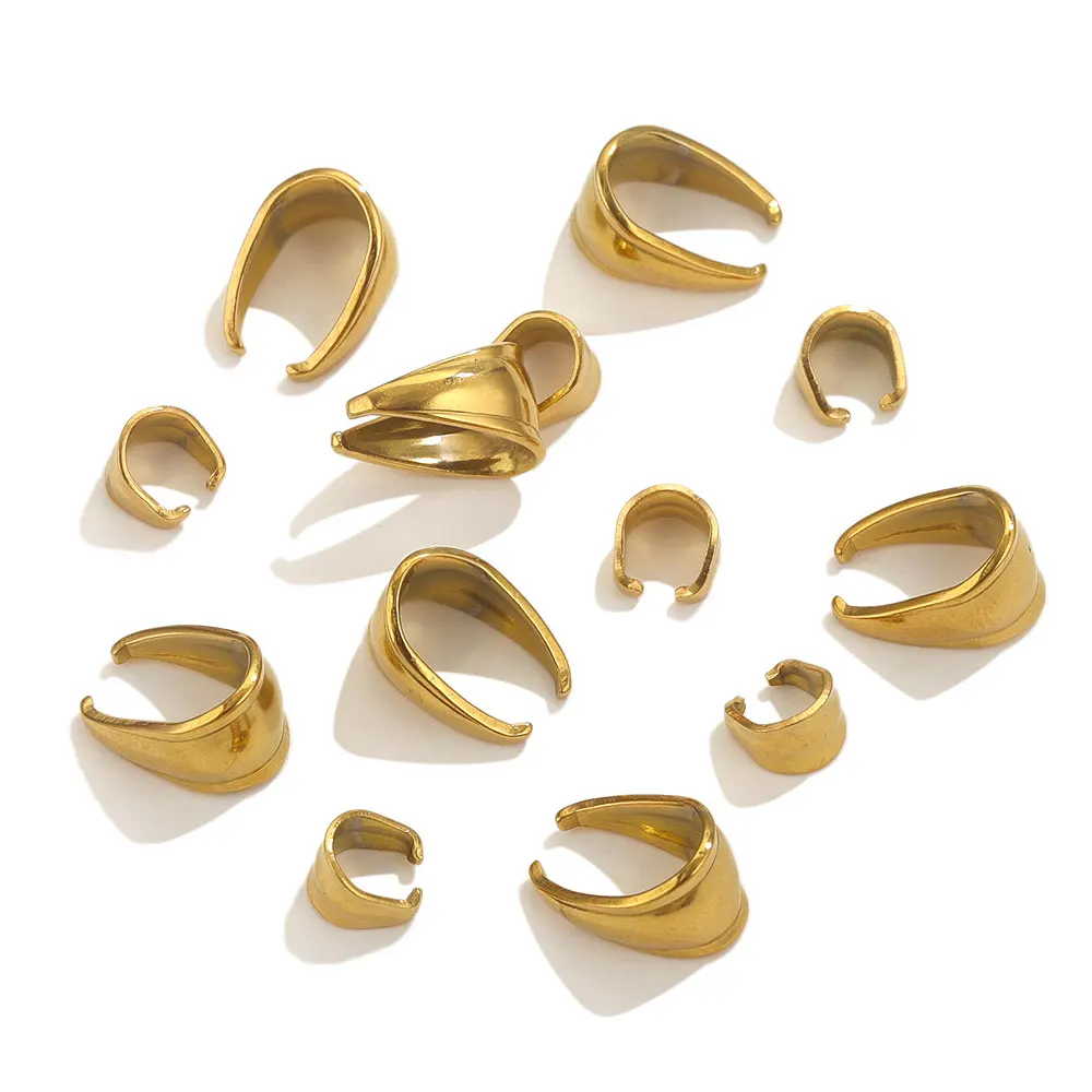 20pcs Stainless Steel Pendant Clip Connector Pinch Bail Clasp DIY Jewelry Making Gold Color Clasps Jewelry Findings Parts Bulk