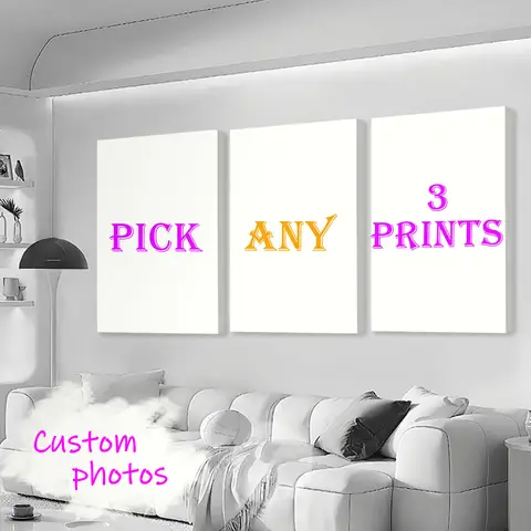 3 pcs Custom photo Poster with DIY frame or frameless poster for Room Decor,3 pcs Personalized Wall Decor painting decoration