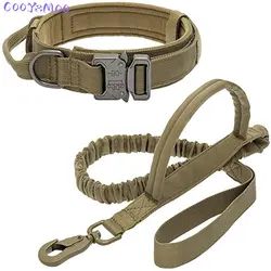 Collare per cani guinzaglio tattico durevole Set collare per animali domestici militare regolabile guinzaglio per cani di taglia media accessori per l'addestramento del pastore tedesco