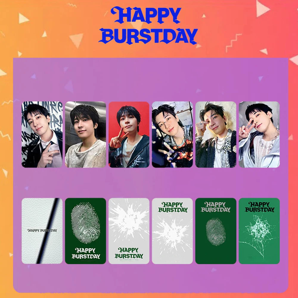 ألبوم Kpop الخامس بطاقة HAPPY BURSTDAY بطاقة Jeonghan Wonwoo الشخصية الخاصة مزدوجة الجانبين مجموعة مراوح بطاقة LOMO اللامعة