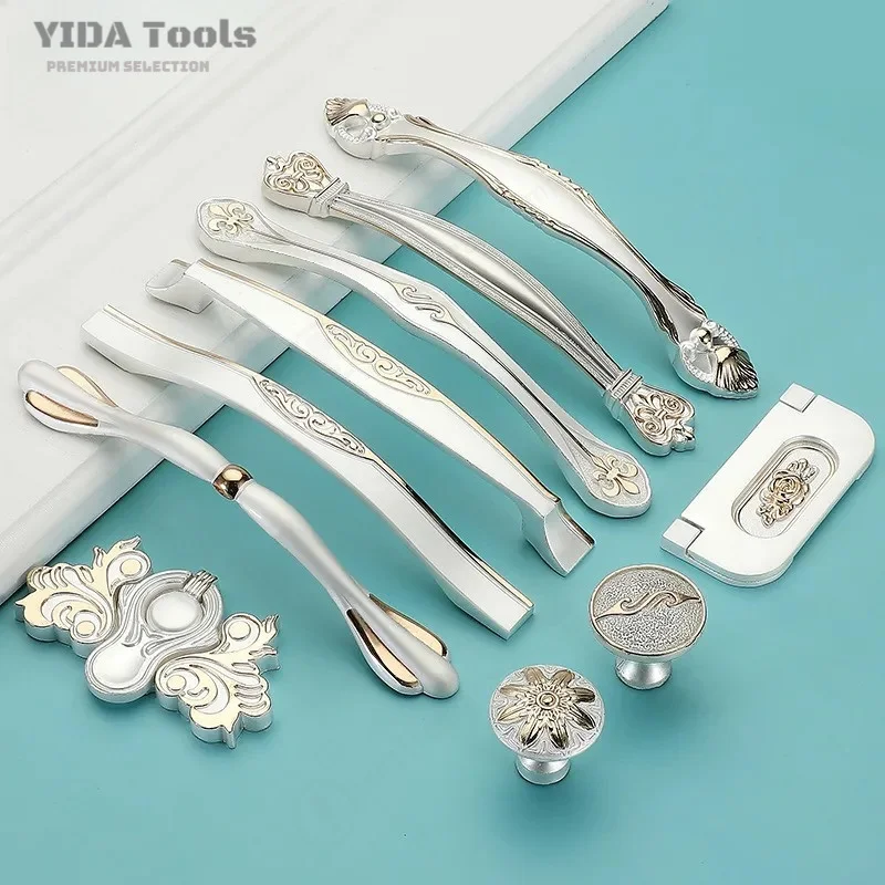 Modern Simple Cabinet Door Handle European Gold Silver Surface Mounted Solid Single Hole Drawer Pull