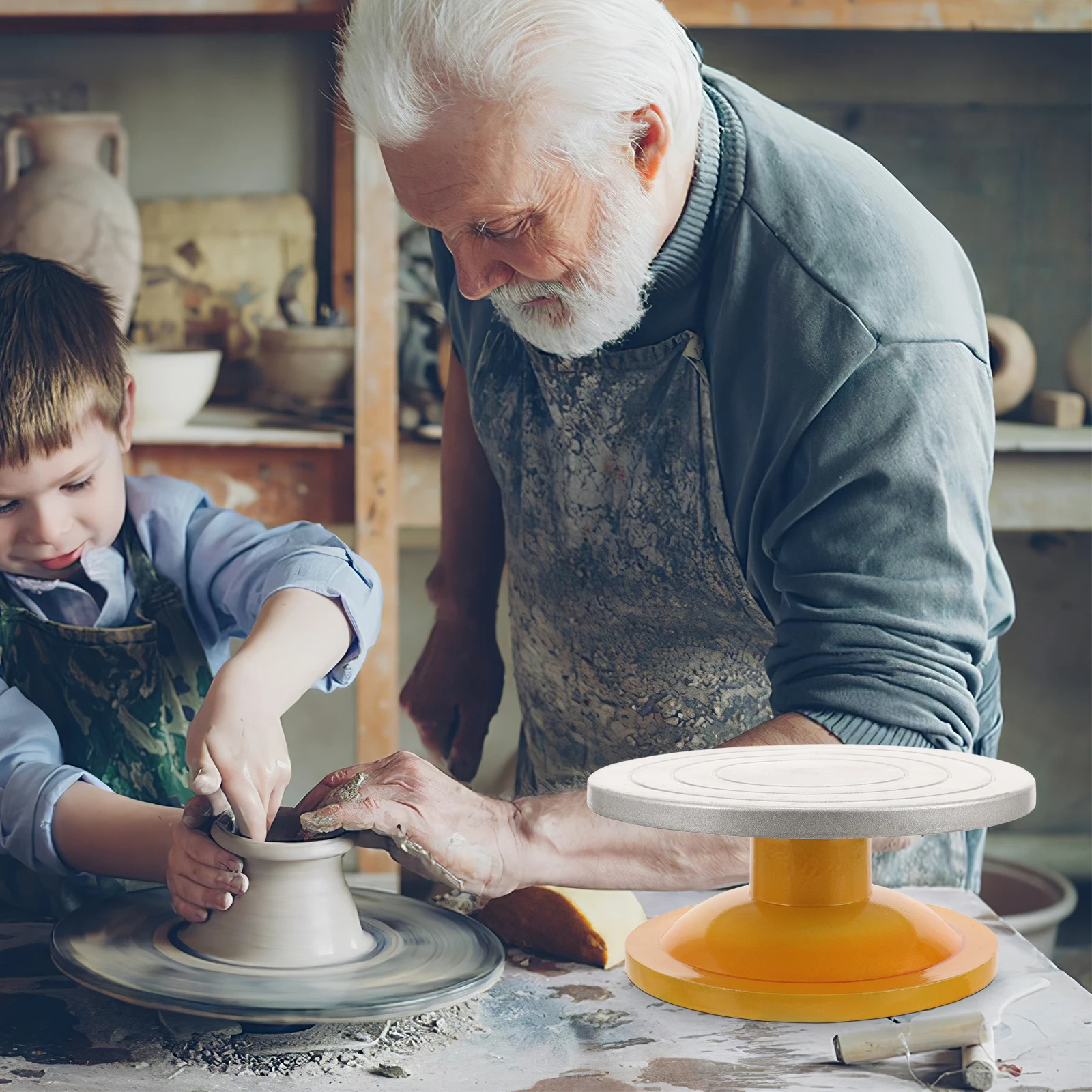 

25 см глиняное прочное основание, прочное поворотное основание на 360 градусов, вращающееся вертлюг для керамики, скульптуры, инструменты, подарки