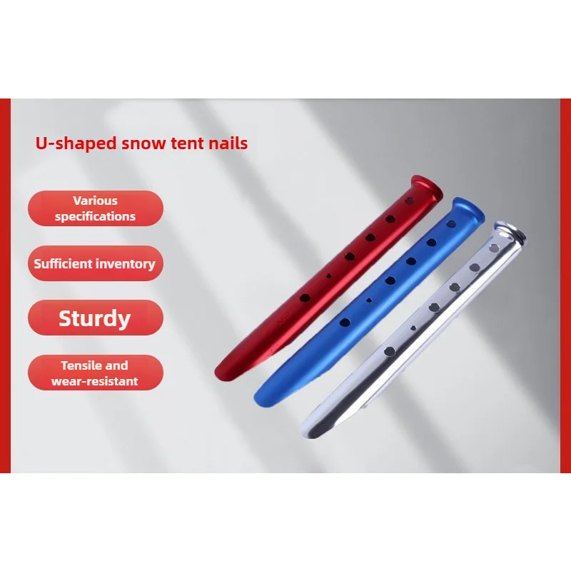 

Premium Quality Camping Nail Kit with U-Shaped Snow Pegs, Aluminum Alloy Tent Anchors, Outdoor Tools Set