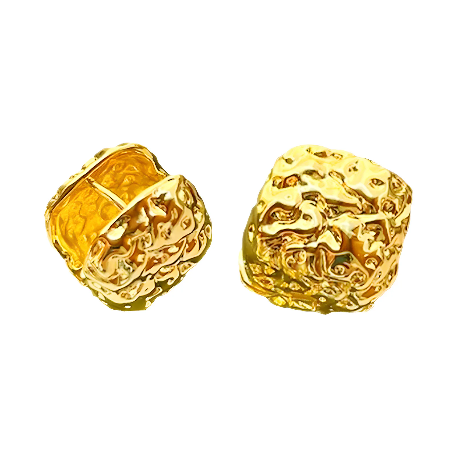 

Geometric Huggie Hoop Earrings for Women, Hollow Hammered Earring Stylish Jewelry