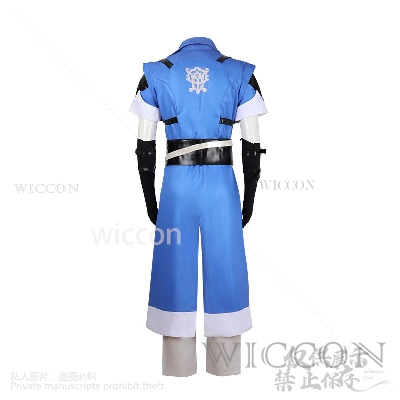 Costume de Cosplay de l'Anime Castlevania Nocturne Richter Belmont pour Homme, Uniforme Bleu, Haut, Pantalon, Perruque, pour Halloween, Noël, Personnalisé