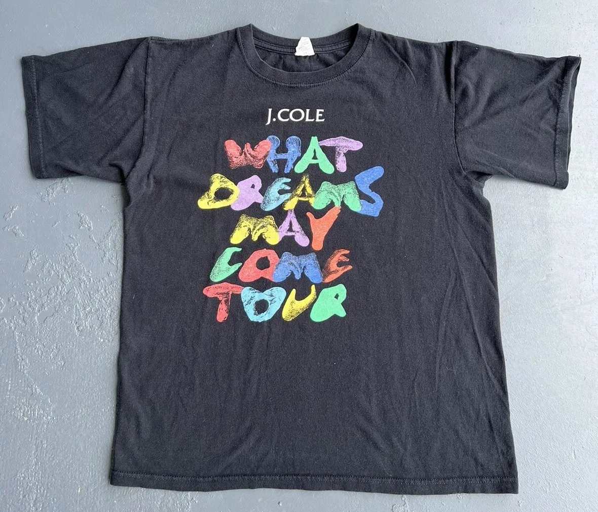 J Cole 2014 What Dreams May Come Tour T Shirt Black Size M DREAMVILLE