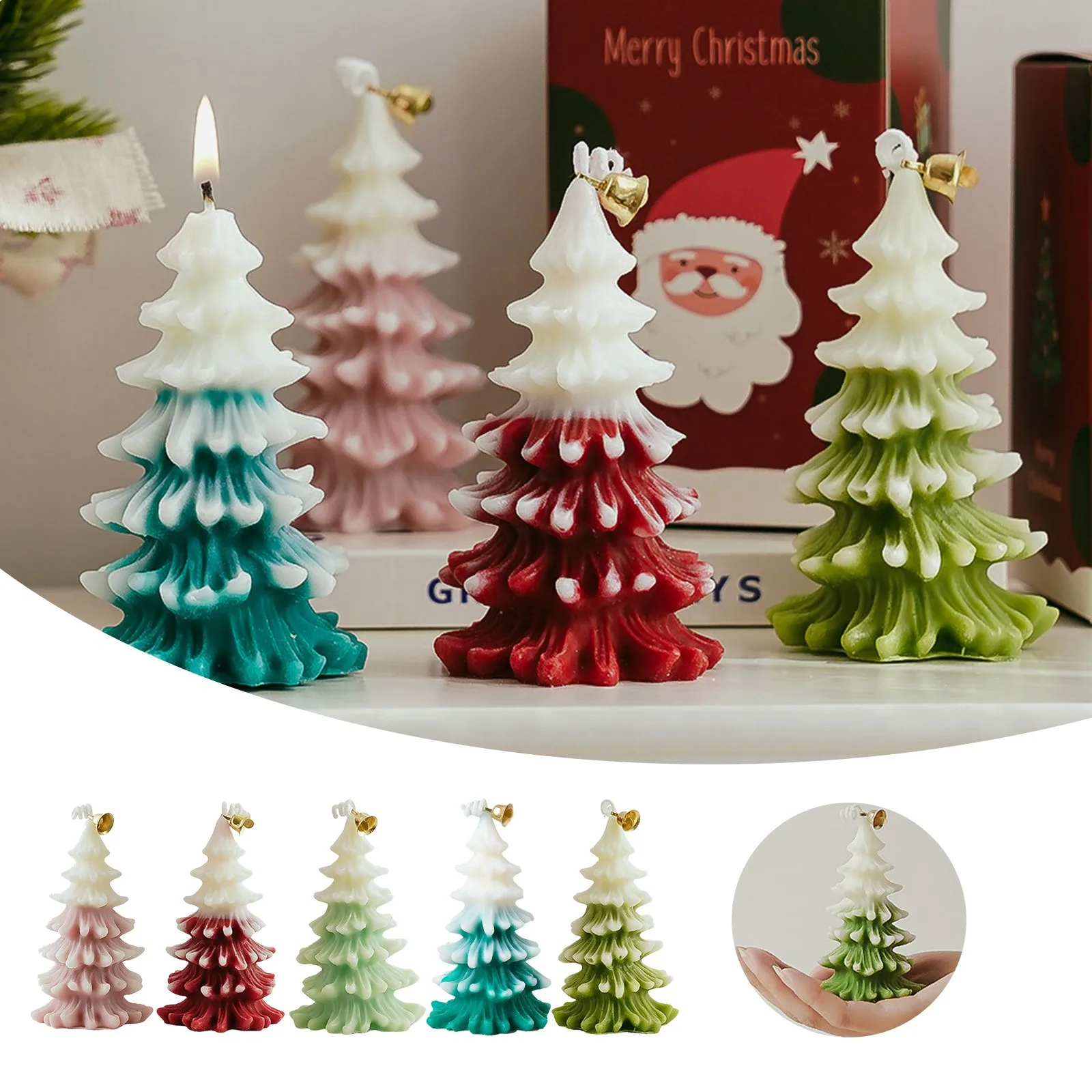 2024 Christmas Tree Scented Candles Christmas Decorations For Home Luxury Decoration Candle Christmas Tree Guest Gift Candles