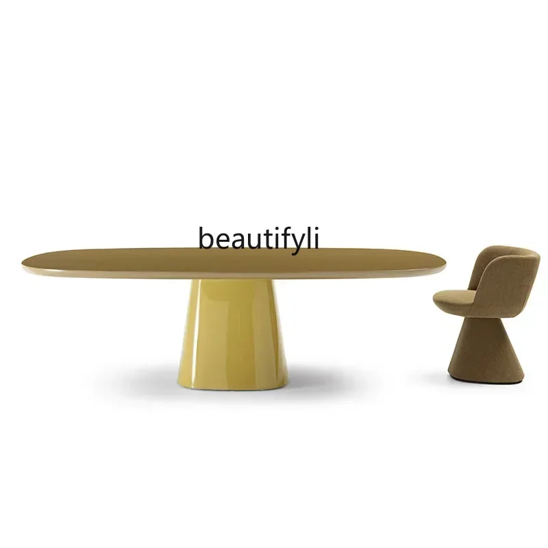 

ss7486 Nordic designer French simple solid wood dining table + silent style negotiation table and leisure table New Light Luxury