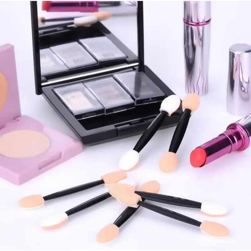 1/20 stuks wegwerp oogschaduwborstel dubbelzijdige spons plastic make-up oogschaduwborstel voor cosmetische applicator make-up