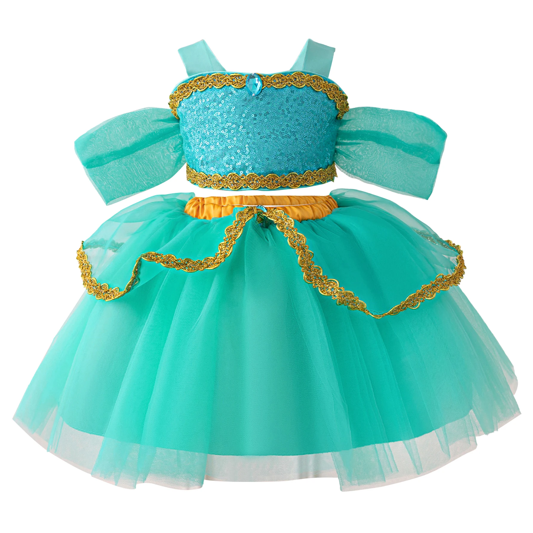 

Jasmine Princess Baby Girls Dress Aladdin Magic Lamp Party Prom Girl Dress Toddler 1 Yrs Birthday Halloween Jasmines Kids Clothe