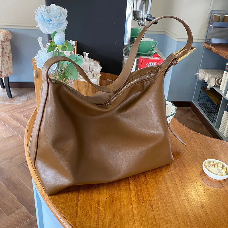 

Large Purses for Women Hobos Tote Bags Shoulder Handbags Solid Color Soft Leather Minimalist Female large Capacity Crossbody Bag