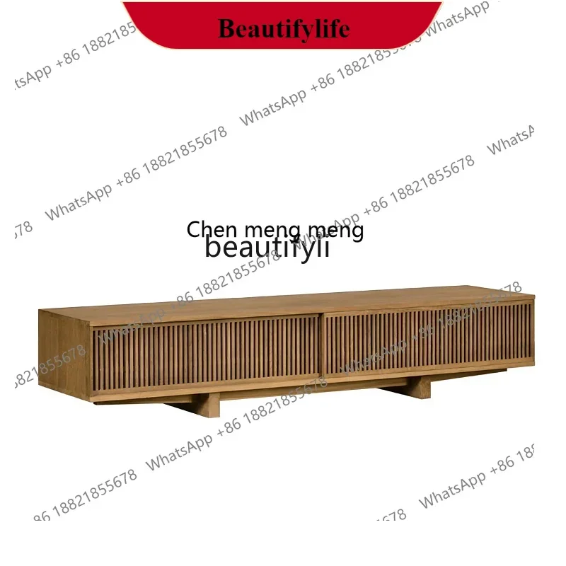 

G153 ls Nordic Japanese retro all-solid wood TV cabinet living room, log rack locker