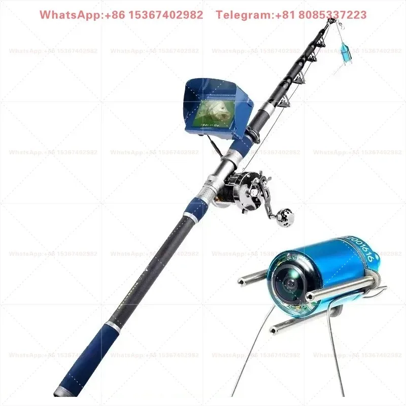 Portable Fishing Rod Set With Underwater Camera For Boat Fishing Outdoor Visual Fishing Tool Practical Accessory