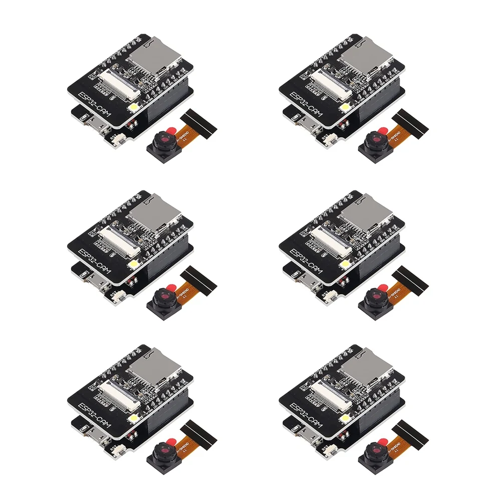 6 Pieces ESP32-CAM WiFi Board ESP32-CAM-MB Micro-USB to Serial Port CH340G with OV2640 2MP Camera Module