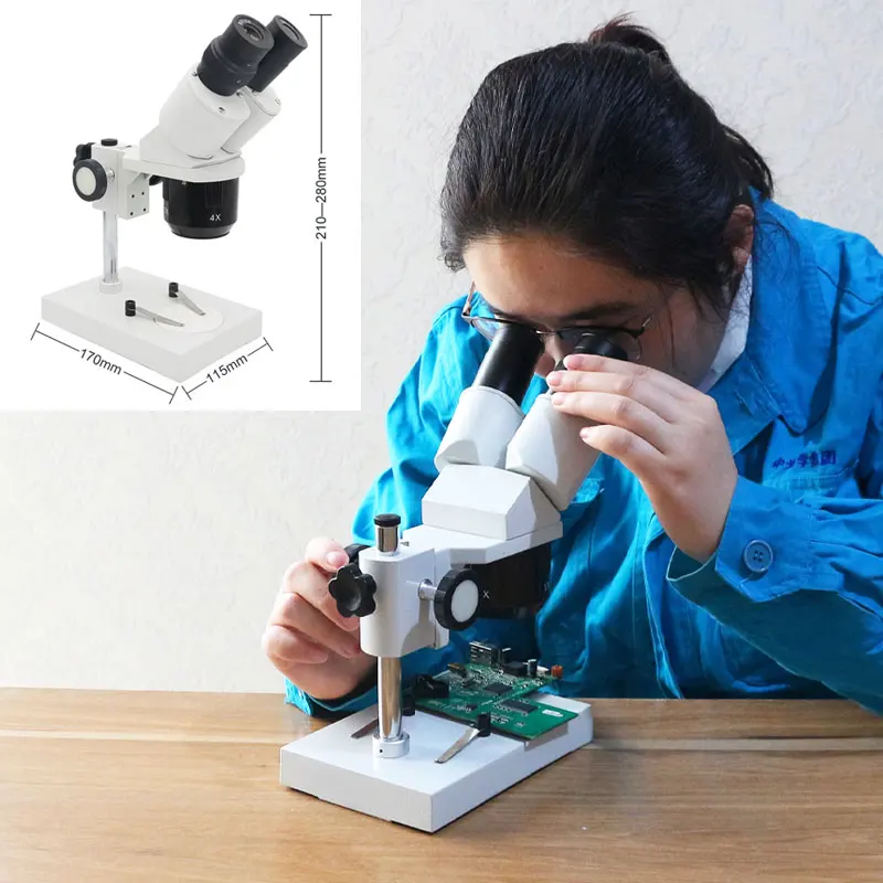 20X 40X Stereo Microscope with Illuminated Industrial Soldering Repairing Tool for Mobile Phone Watch Clock Repairing PCB