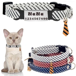 Customized Cat Collar Personalized Pet Collar Free Engraving Name ID Tag Nameplate Anti-lost Adjustable Puppy Kitten Necklace