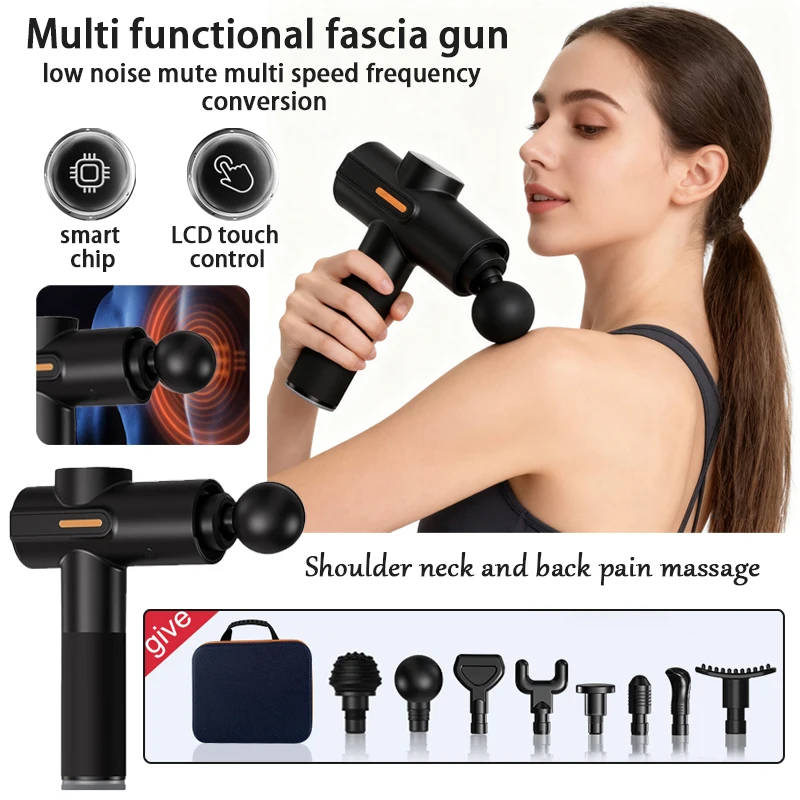 

New Home Convenient Fascia Gun Professional Fitness Massage High Frequency Vibration Muscle Relaxation Low Noise Silent Massager