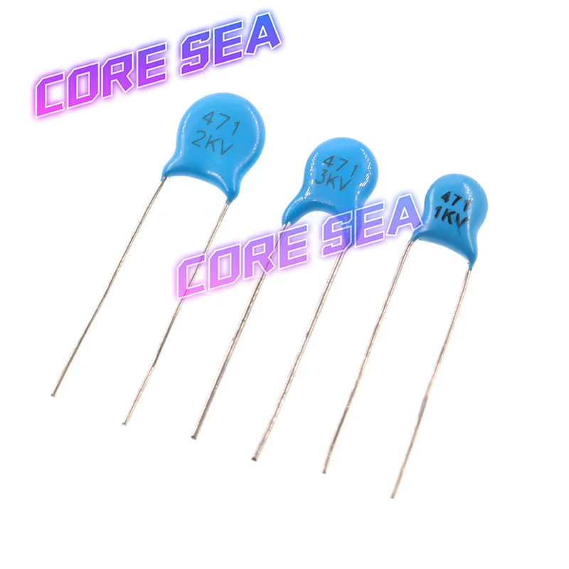 High voltage ceramic chip capacitor 471 470PF 1000V 2KV 3kV direct insertion capacitor 50PCS