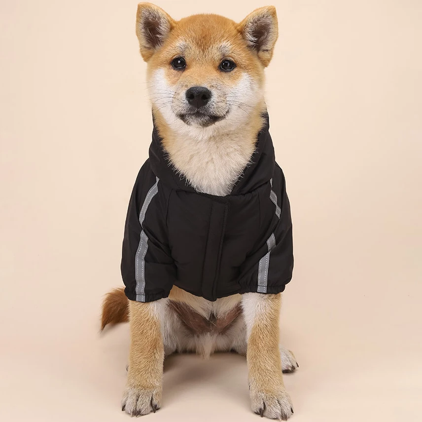 Autumn Winter Pet Dog Waterproof Coat Puppy Warm Cotton Jacket The Dog Face Hoodie Reflective Clothing For Dogs Cats Clothing